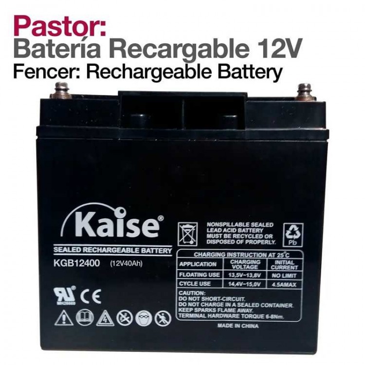 Pastor Electrico Zako-recargable con Batería 12 V.