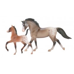 Juguete BREYER set caballo Appaloosa y potrillo Palomino